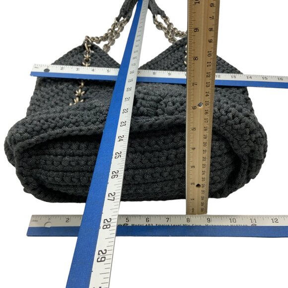 Belier Belier Shoulder Bag Purse Blue Crochet Woven Chain Bohemian Spring Summer - Picture 4 of 12